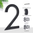 thumbnail image 6 of 8" Address Numbers For House,Modern House Numbers Large Black Exterior Street Metal floating house numbers for outside Floating Mount Or Flush Mount Aluminum Home Door Number 2, 6 of 11