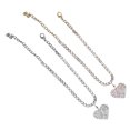thumbnail image 2 of 2 tobilleras con diamantes de imitación y corazón, cadenas para el tobillo, joyería para el tobillo, cadenas para el pie, 2 of 6