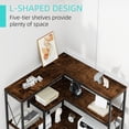 thumbnail image 7 of Walsunny 70" L Shaped Corner Bookshelves Bookcases 5 Tier Wood Bookshelf with Metal Frame Display Rack Rustic Brown, 7 of 7