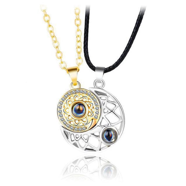 Collar De Pareja Magnético ANGGREK Forma De Sol Y Luna