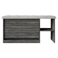 thumbnail image 3 of Castle Place Upholstered 41"L x 22" H Bench with Shoe Storage, Dark Grey, 3 of 9