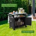 thumbnail image 6 of Portable Outdoor Grill Cart with Storage, Waterproof HDPE BBQ Prep Table for Patio & Backyard, 304 Stainless Steel Top, All-Weather Use, Camping Cart with Wheels, 42.12" L x 20.71" W, Black, 6 of 9