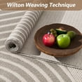 thumbnail image 6 of SIXHOME 9'x12' Outdoor Patio Rug, Geometric Indoor Outdoor Area Rug with Arch Stripe Pattern for Deck, Porch, Backyard, RV, Garden, Gray, 6 of 8