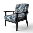 thumbnail image 3 of Designart "Romantic Swirls In Cobalt III" Chaise d'Appoint Rembourrée à Tourbillons Bleus - Fauteuil Cottage pour Salon, 3 of 7