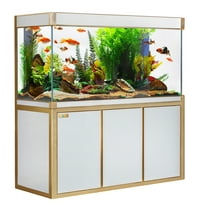 Aqua Dream 135 Gallon Tempered Glass All-in-one Aquarium White and Gold