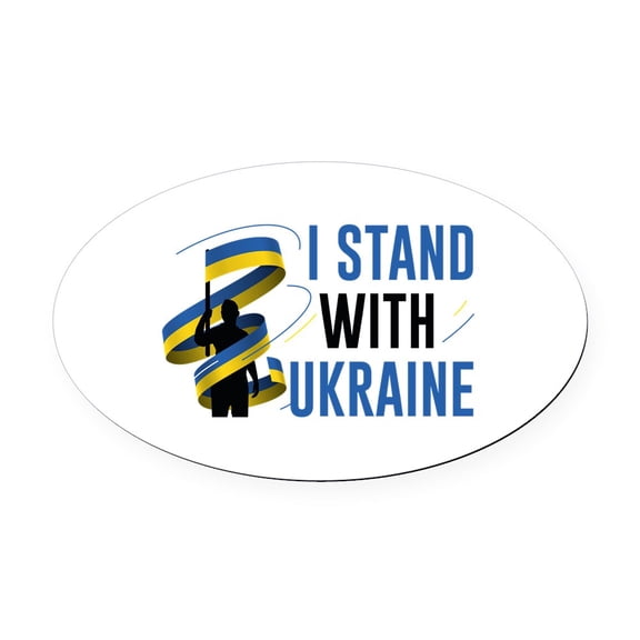 CafePress - I Stand With Ukraine - Oval Car Magnet