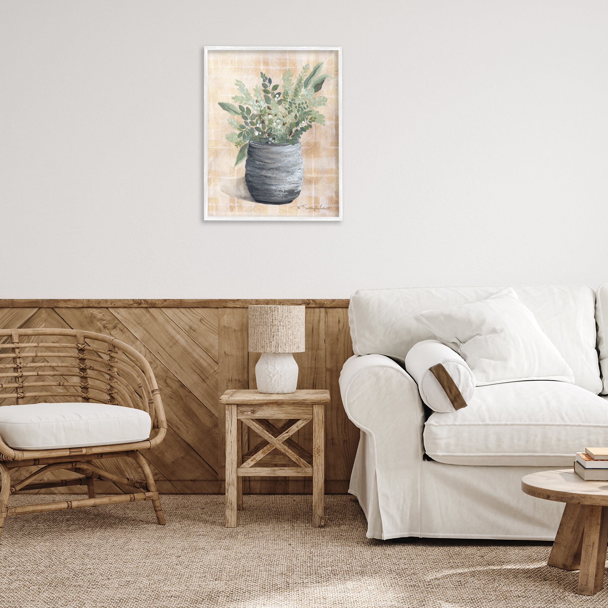 Stupell Industries Botanical Herbs Pottery Botanical & Floral Painting White Framed Art Print Wall Art, 24 x 30