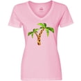 thumbnail image 3 of Inktastic Palm Trees Women's V-Neck T-Shirt, 3 of 5
