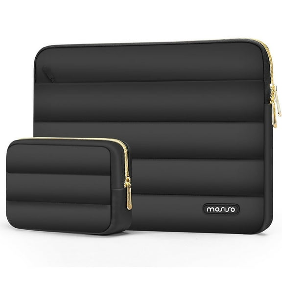 13-13.3 inch Puffy Laptop Sleeve Bag for MacBook Air Pro 13 14 inch A2779 M2 A2442 Surface Dell HP Lenovo Notebook Carrying Case (Black,MacBook Pro 14 inch)