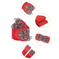 thumbnail image 2 of INSPIRE CHICRetro Knot Woven Metal Interlocking Buckle Elastic Waist Cinch Belt Band Floral Buckle-Red Band-Bronze Buckle 29"-41", 2 of 5