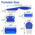 thumbnail image 5 of Pet Grooming Combs Kit for Dogs Tear Stain Remover Comb Cat Comb with Round Metal Teeth to Remove Knots Crust Mucus, 5 of 5