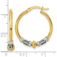 thumbnail image 4 of Sterling Silver Gold-Tone Polished Antiqued Beaded Hoop Earrings (Width 25) (Length 27.5) - Jbsp, 4 of 5