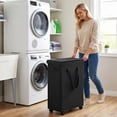 thumbnail image 4 of 65L Slim Rolling Laundry Hamper, Foldable Fabric Dirty Clothes Basket with Lid, Wheels, and Handles for Bathroom Bedroom Laundry Storage, 4 of 5