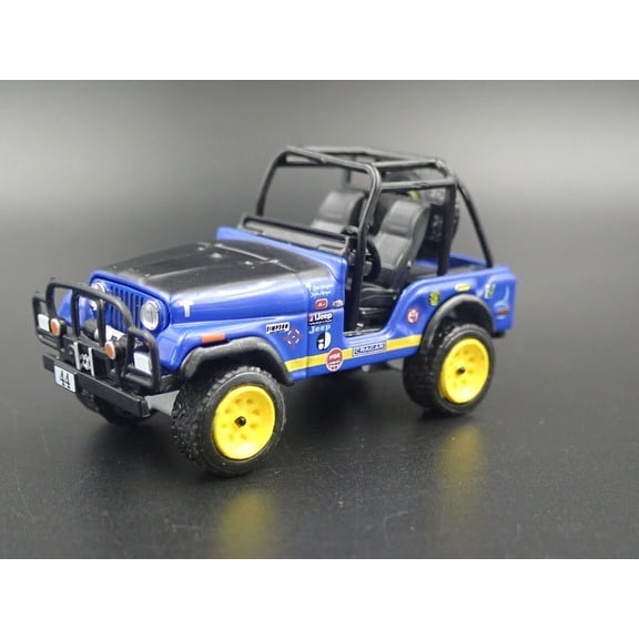 Open Box 1944 - 1986 JEEP WRANGLER CJ5 WITH HITCH 1/64 SCALE DIORAMA DIECAST MODEL CAR