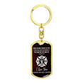 thumbnail image 4 of When You Walk Through Firefighter Keychain Stainless Steel or 18k Gold Dog Tag Keyring, 4 of 16
