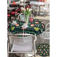 thumbnail image 6 of Outdoor Tablecloth with Umbrella Hole Zipper Vintage Tulip Flower Round Tablecloth 60" Waterproof Outside Table Cloth Abstract Ethnic Floral Birds Bohemia Patio Table Cover Tablecloths for Picnic, 6 of 8