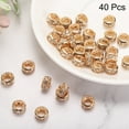 thumbnail image 3 of Uxcell 40Pcs 12mm Large Hole Rhinestone Beads, European Bulk Spacer Bead (Gold), 3 of 5