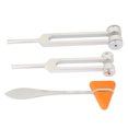 thumbnail image 1 of 3 Pcs Aluminum Alloy Silver Neurological Tuning Fork and Percussion Hammer Set 128Hz+256Hz, 1 of 5