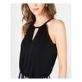 thumbnail image 3 of INC Womens Black Striped Sleeveless Halter Wide Leg Jumpsuit XL, 3 of 4
