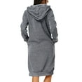 thumbnail image 6 of ChaoHeng Long Dresses under $5.00 Plus Size Womens Long Dresses for Women Women's Casual Long-sleeve Pocket Pullover Hoodie Dress Waist Sweatshirt Solid Dress, 6 of 6