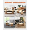 thumbnail image 6 of KFFKFF Wicker Coffee Table, Rectangular Woven Wood Table with Rubber Wood Surface, 47-Inch Contemporary Bohemian Storage Table with Organic Wood Stands, Suitable for Lounge, Bedroom & Compact Areas, 6 of 9