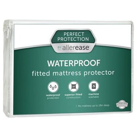 Allerease Twin XL Perfect Protection Soft Waterproof Machine Washable Fitted Mattress Protector: Hypoallergenic, 10-Year Warranty