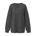 thumbnail image 3 of Oversized Sweatshirt for Women Fall Winter Comfort V Neck Loose Sweat Shirts Pullover Tops, 3 of 4