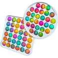 thumbnail image 1 of Pop Fidget S Pack Anti-Ansiedad Alivio del estrés Tie Dye Push Pop Bubble Fidgets S Rainbow Simple S Para niños Adultos 2 Pack (Circular + Square) Xemadio WMCH-410, 1 of 6