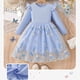 thumbnail image 3 of Vestido de cuello redondo y manga larga para niñas Vestido de cuello redondo y manga larga para niñas Falda de malla elegante Vestido de princesa elegante para niñas pequeñas Vestido de poliéster para, 3 of 5