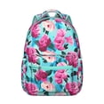thumbnail image 1 of Floral and Hummingbird Illustration School Backpack Multifunctional Students Backpack with Watercolor Flower Pattern and Adjustable Straps, 1 of 6
