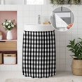 thumbnail image 4 of Buffalo Plaid Cabinet Curtains 35"W x 35"L, Farmhouse Black White Checkered Vintage Rustic Sink Skirt for Bathroom Vanity Kitchen Self Adhesive, Dust-Proof Privacy Curtain for Shelves Closet Laundry, 4 of 9