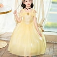 thumbnail image 3 of Girls Belle Princess Dress Off Shoulder Princess Birthday Party Dress Up for 4-9 Year, 3 of 7
