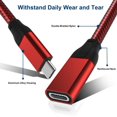 thumbnail image 4 of USB Type C Extension Cable 3.3FT 2Pack,USB-C 3.1 Gen2 10Gbps Female Male Extended Adapter,Thunderbolt 3 Compatible, 4 of 5