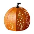 thumbnail image 2 of Halloween LED Pumpkin Lantern with Dancing Skeleton Cutouts Light Projecting Jack O Lantern Ornament For Indoor Outdoor Party Yard Decor, 2 of 7