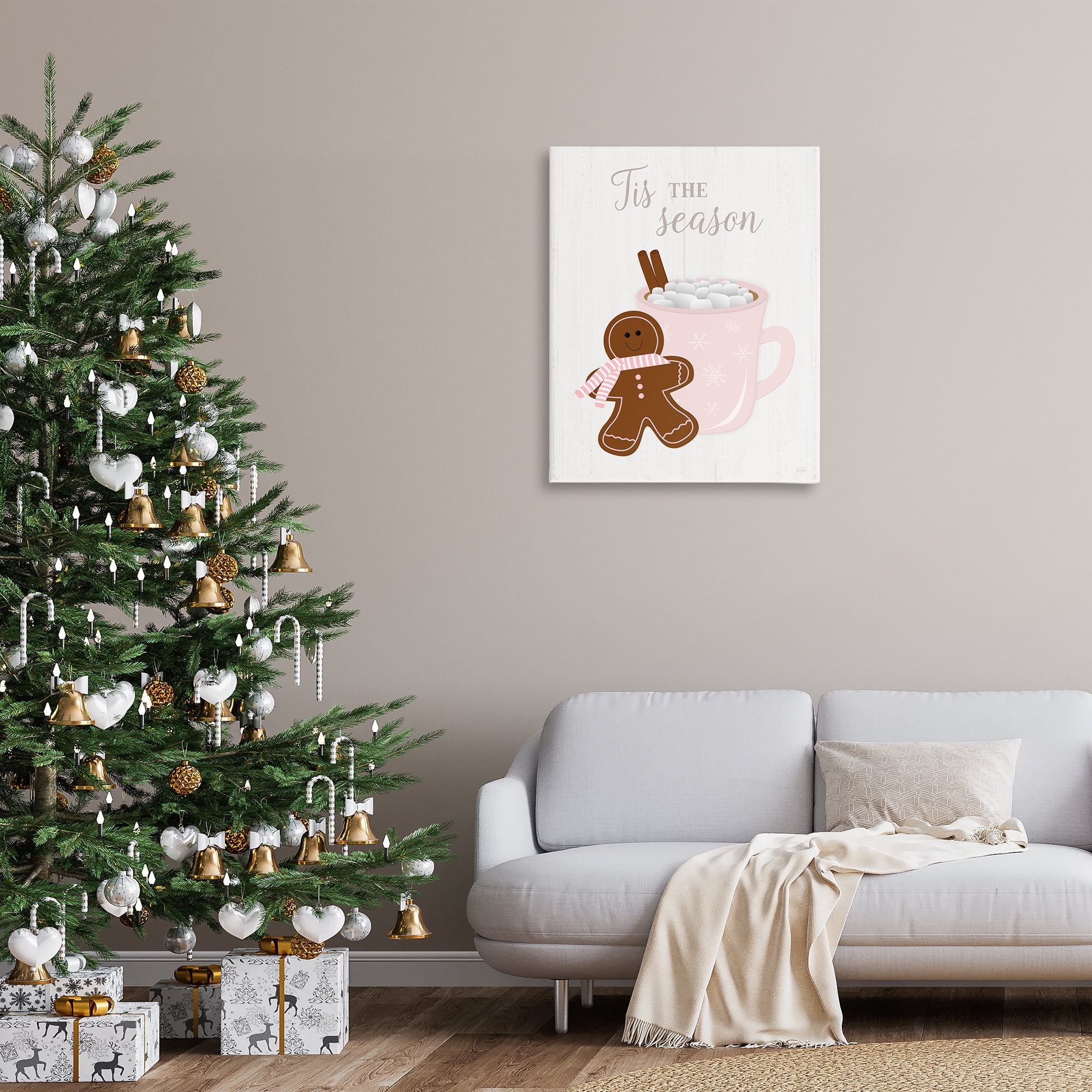 Stupell Industries Tis The Season Gingerbread Holiday Painting Gallery Wrapped Canvas Art Prints Wall Art, 30 x 40
