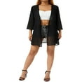 thumbnail image 3 of Veste en Chiffon Transparent pour Femmes, Décontractée, Couverture, Cardigan de Plage, Blouse, Châle Blanc TTG, 3 of 7