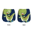 thumbnail image 3 of Yiaed Dino Playing Roller Skate Print Women's Running Shorts with Liner 3 Zipper Pockets Elastic Workout Athletic Gym Yoga Shorts-Small, 3 of 7