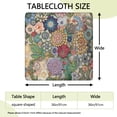 thumbnail image 2 of Colorful Pioneer Flower Pattern Square Fitted Tablecloth with Elastic Edge,Square Table Cover,Washable Elastic Table Cover for Home Kitchen Party Decor 36"x36", 2 of 6