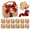 Kraft,Red-24, variant on 24 Set Large Gable Boxes With Handle Ribbon And Tag Red