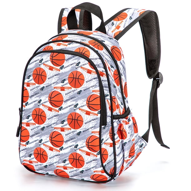 Mochila preescolar, mochilas para niños pequeños de 12,5 pulgadas para niños y niñas (el patrón de baloncesto)