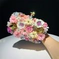 thumbnail image 4 of Fashion Evening Bags Handmade Flower Beaded Bags Banquet Wedding Party Bags,Pink, 4 of 11