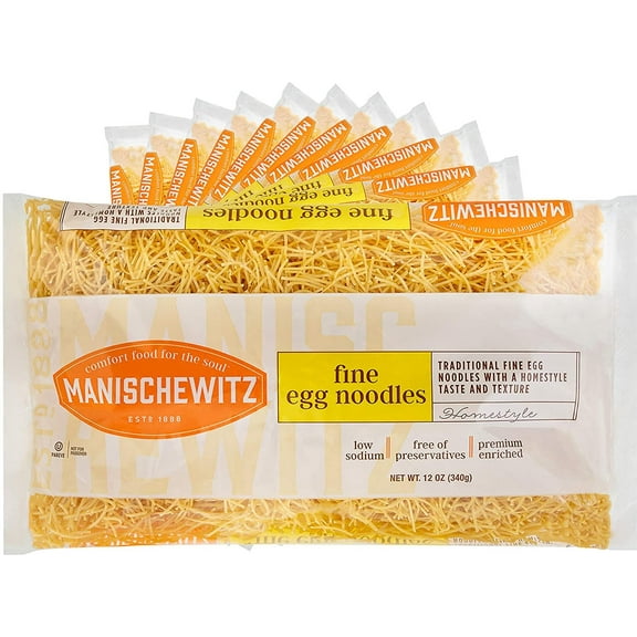 MANISCHEWITZ Fine Egg Noodles, 12-Ounce Bags Pack of 12