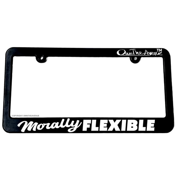 Morally Flexible JDM Funny Humor Joke Drifting Car Truck License Plate Frame