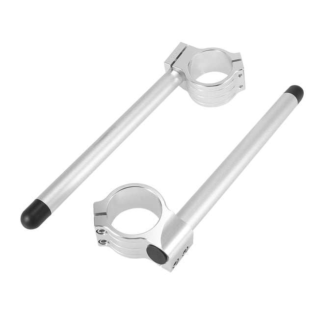 1 Par 51mm Manillar de Motocicleta Unique Bargains Clip con Mango Barra Tono Plateado