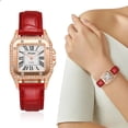 thumbnail image 2 of HBFAGFB Womens Watch Fashion SimpleSquare Diamond Belt Ladies Watch Versatile Daily Wear Red, 2 of 3