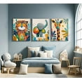 thumbnail image 4 of 3Pcs Safari Animal Nursery Canvas Wall Art Cute Watercolor Elephant Giraffe Lion Pictures Wall Decor Colorful Jungle Animals Posters Painting Prints for Kids Room Baby Boys and Girls Room, d, 4 of 7