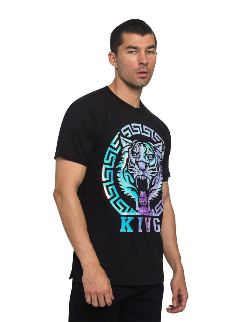 Victorious Men's Iridescent Foil Tiger King Graphic T-Shirts