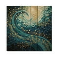 thumbnail image 3 of Designart "Glacier Glacial Sprial Painting III" Pointillism Print on Natural Pine Wood, 3 of 5