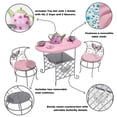 thumbnail image 3 of Badger Basket Tea Time Toy Juego de mesa y silla para muñecas de metal con accesorios para muñecas de 18 pulgadas - Plata/Rosa/Multi, 3 of 5