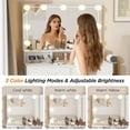 thumbnail image 5 of Modern Vanity Table Set with Lighted Mirror,Makeup Table with 2 Drawers & Power Strip,Dresser Desk for Girls, Women, White, 5 of 12
